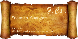 Frecska Csongor névjegykártya